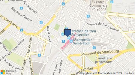 Plan d'accès au taxi T.R.A.M (Taxis Radio Artisans Montpellier)