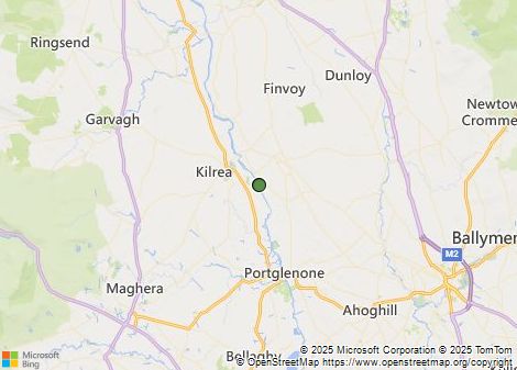 kilrea map bank east woods bann south directions