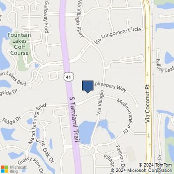 What stores are shown on a map of the Coconut Point Mall?