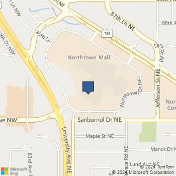 Map of Best Buy at 300 Northtown Dr NE, Blaine, MN 55434