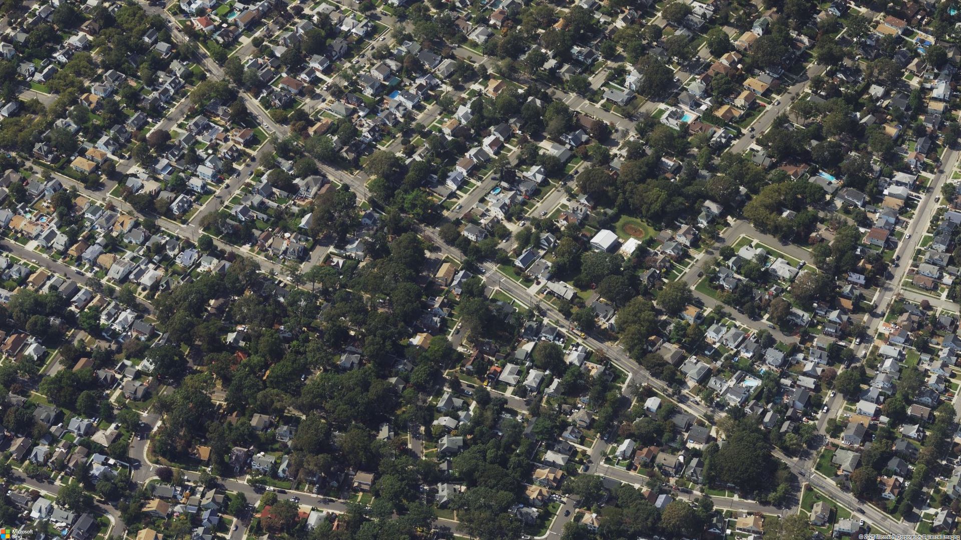 Overhead image of Malverne, NY.