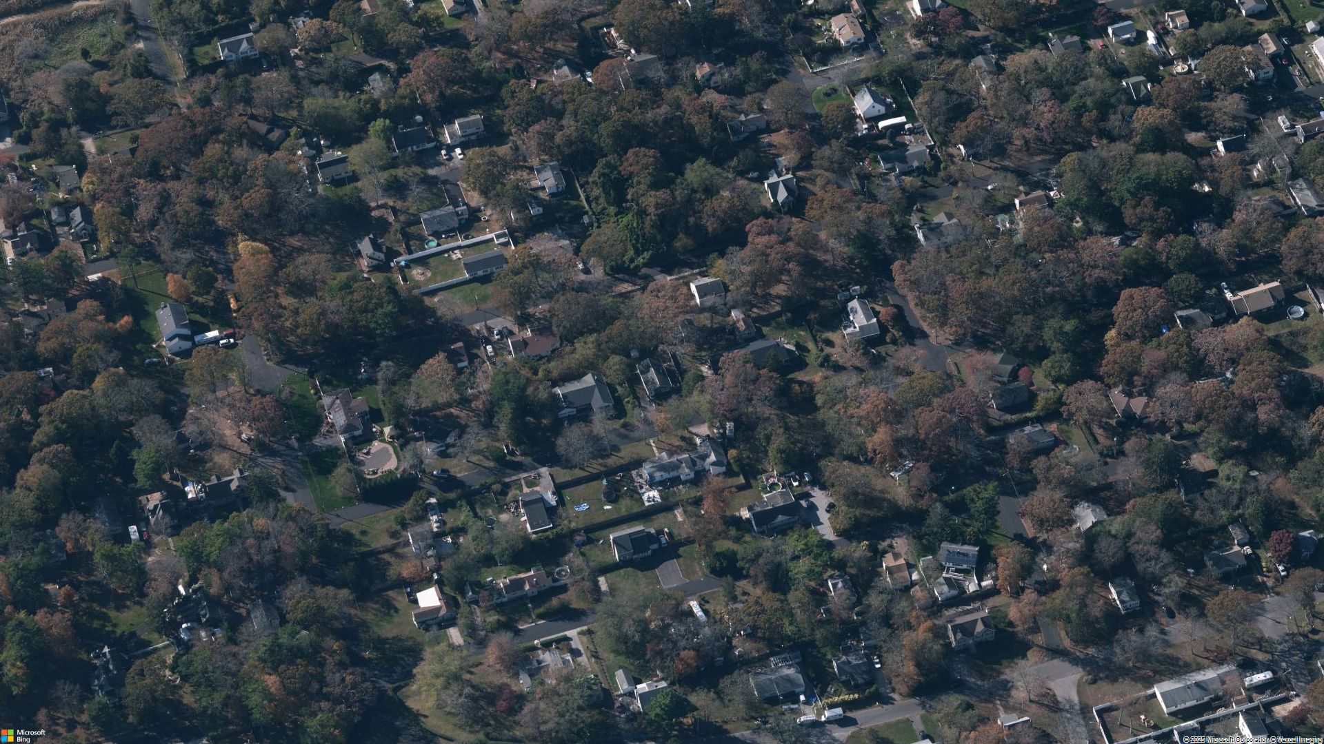 Overhead image of Mastic Beach, NY.