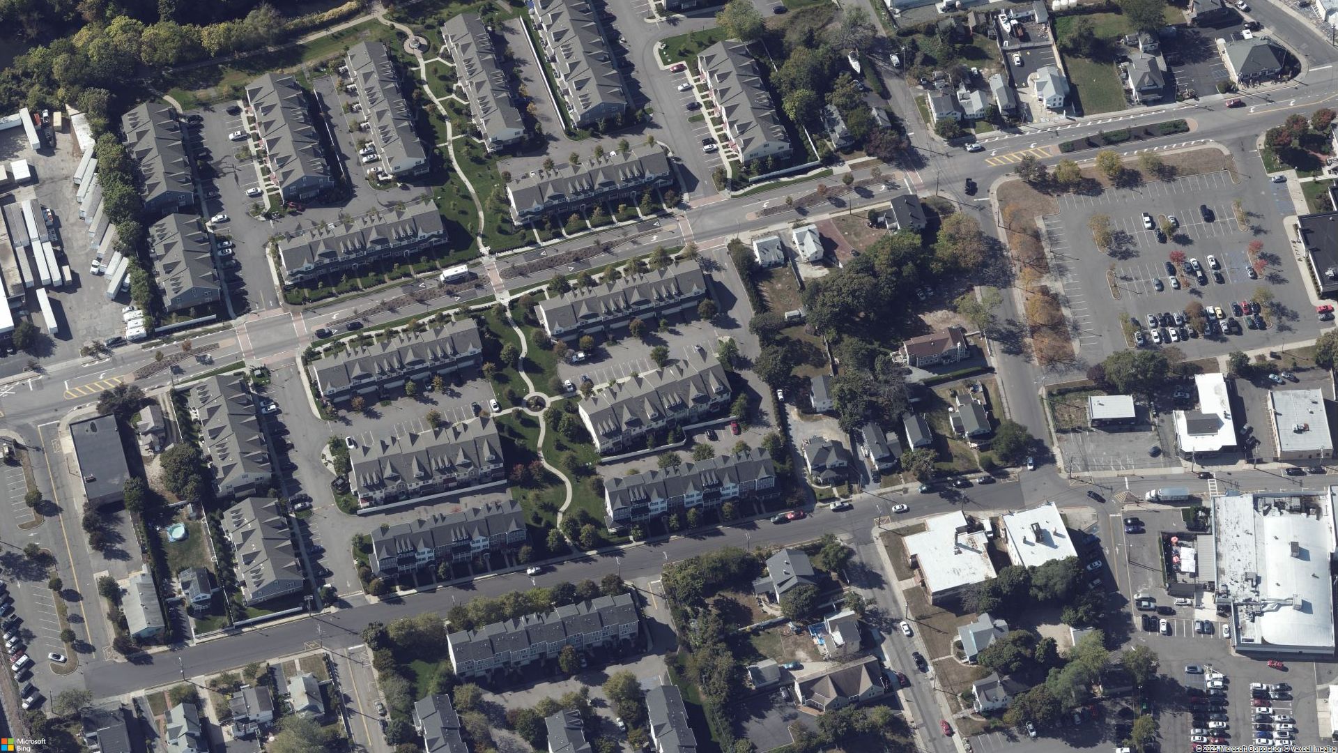 Overhead image of Patchogue, NY.