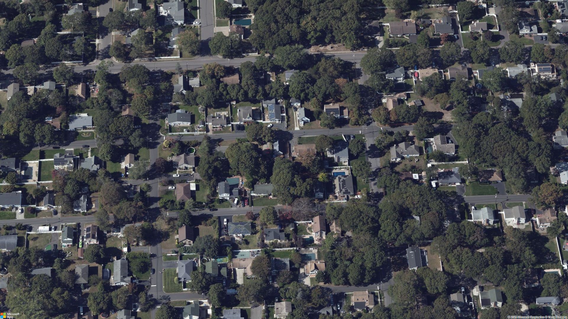 Overhead image of Holbrook, NY.