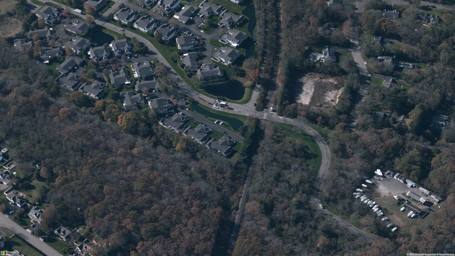 Overhead image of Moriches, NY.