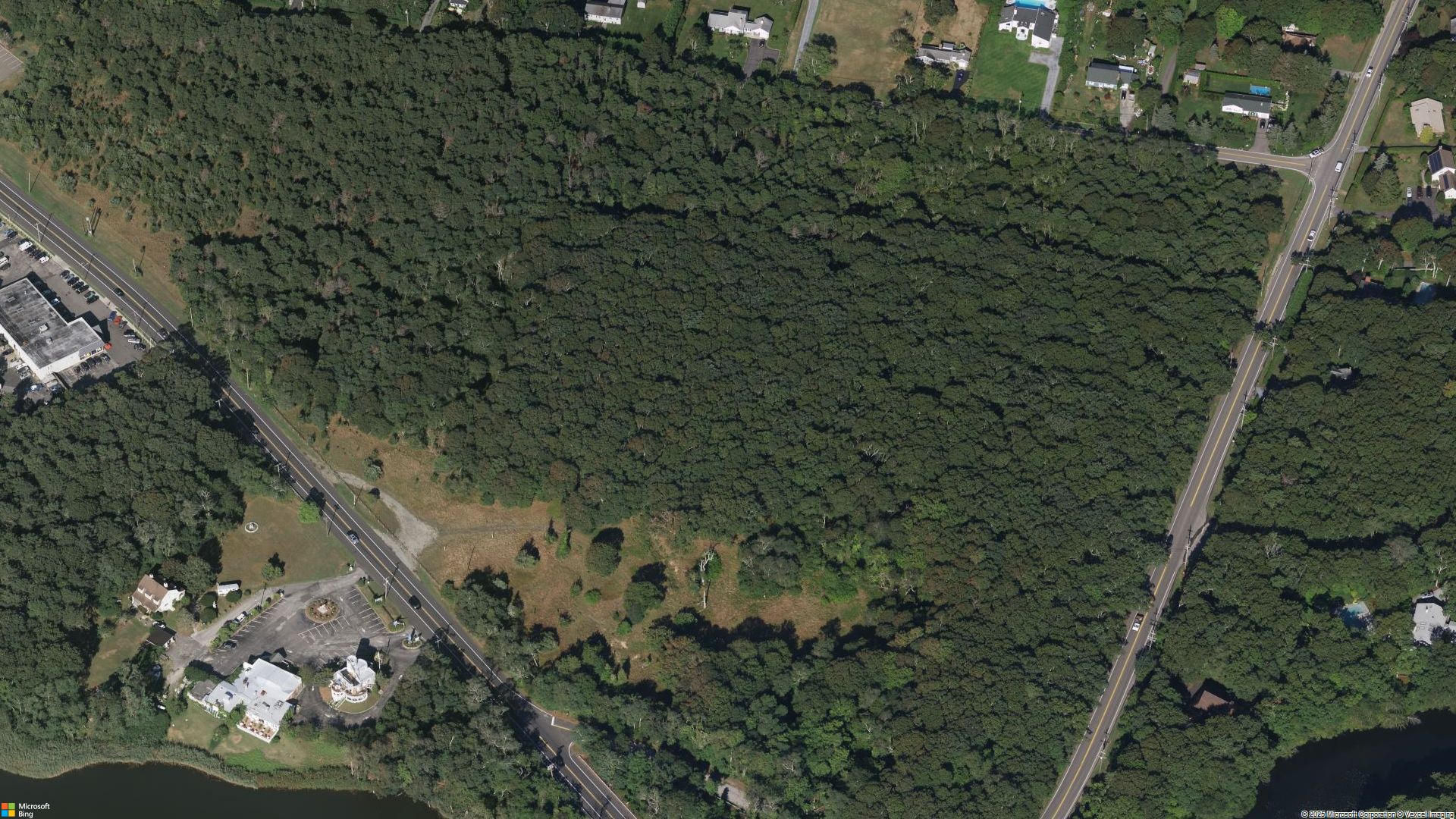 Overhead image of Westhampton, NY.