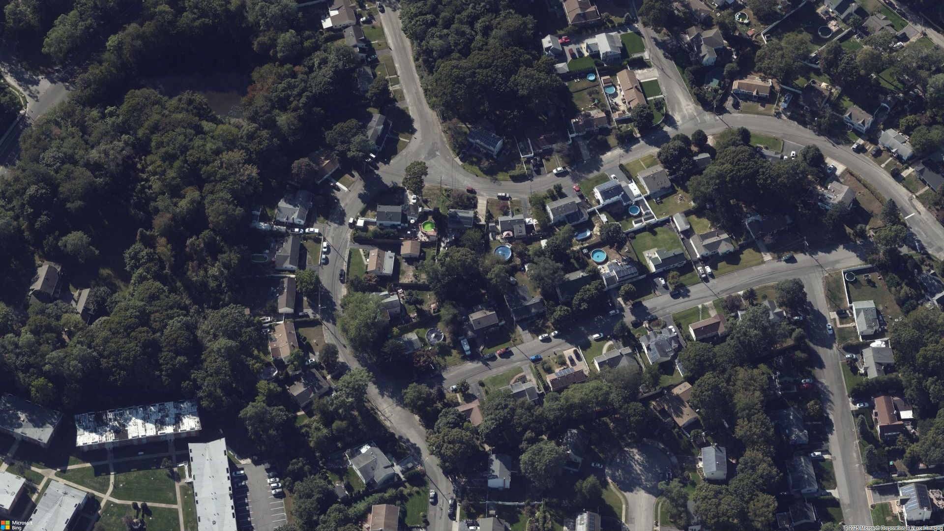 Overhead image of Lake Ronkonkoma, NY.
