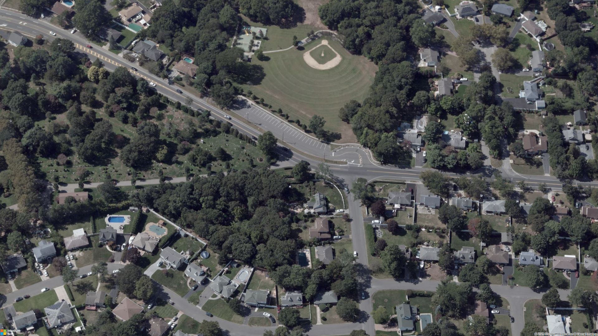 Overhead image of Commack, NY.