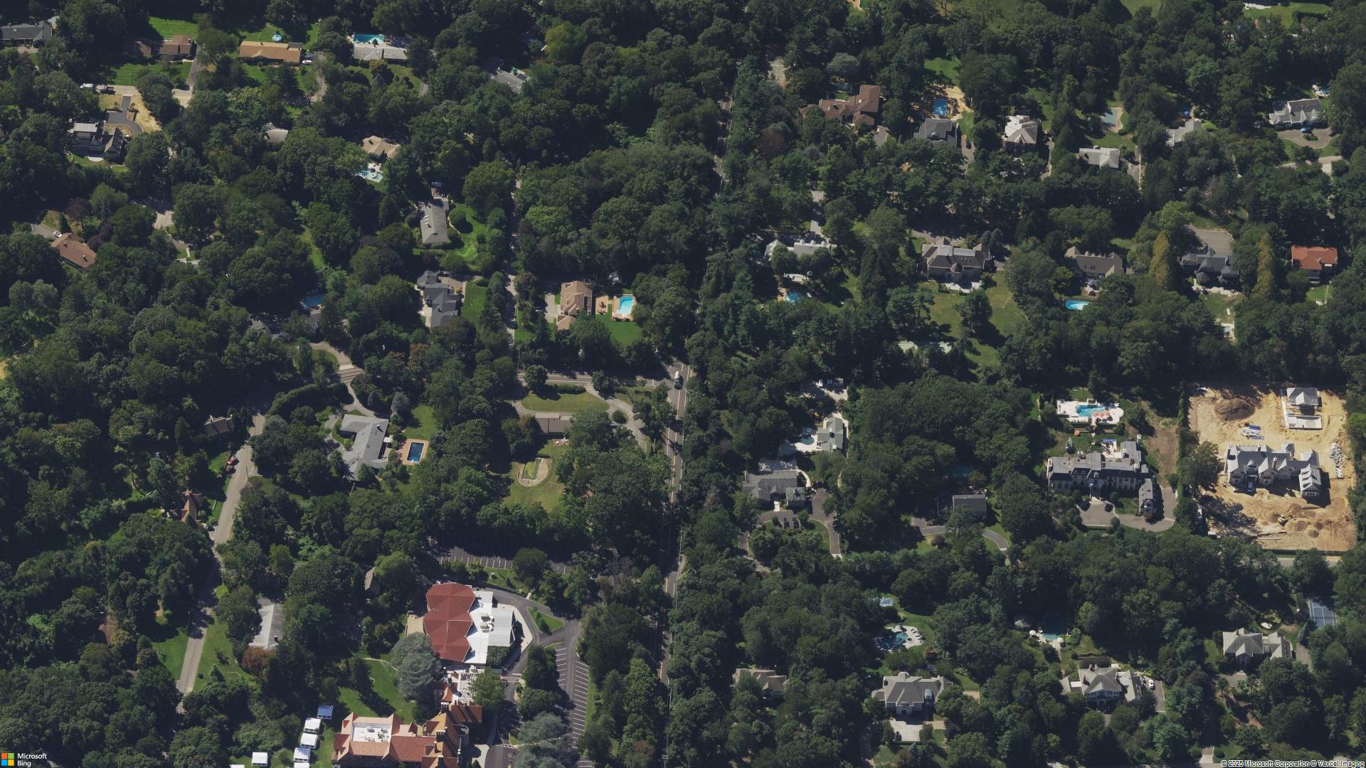 Overhead image of Sands Point, NY.