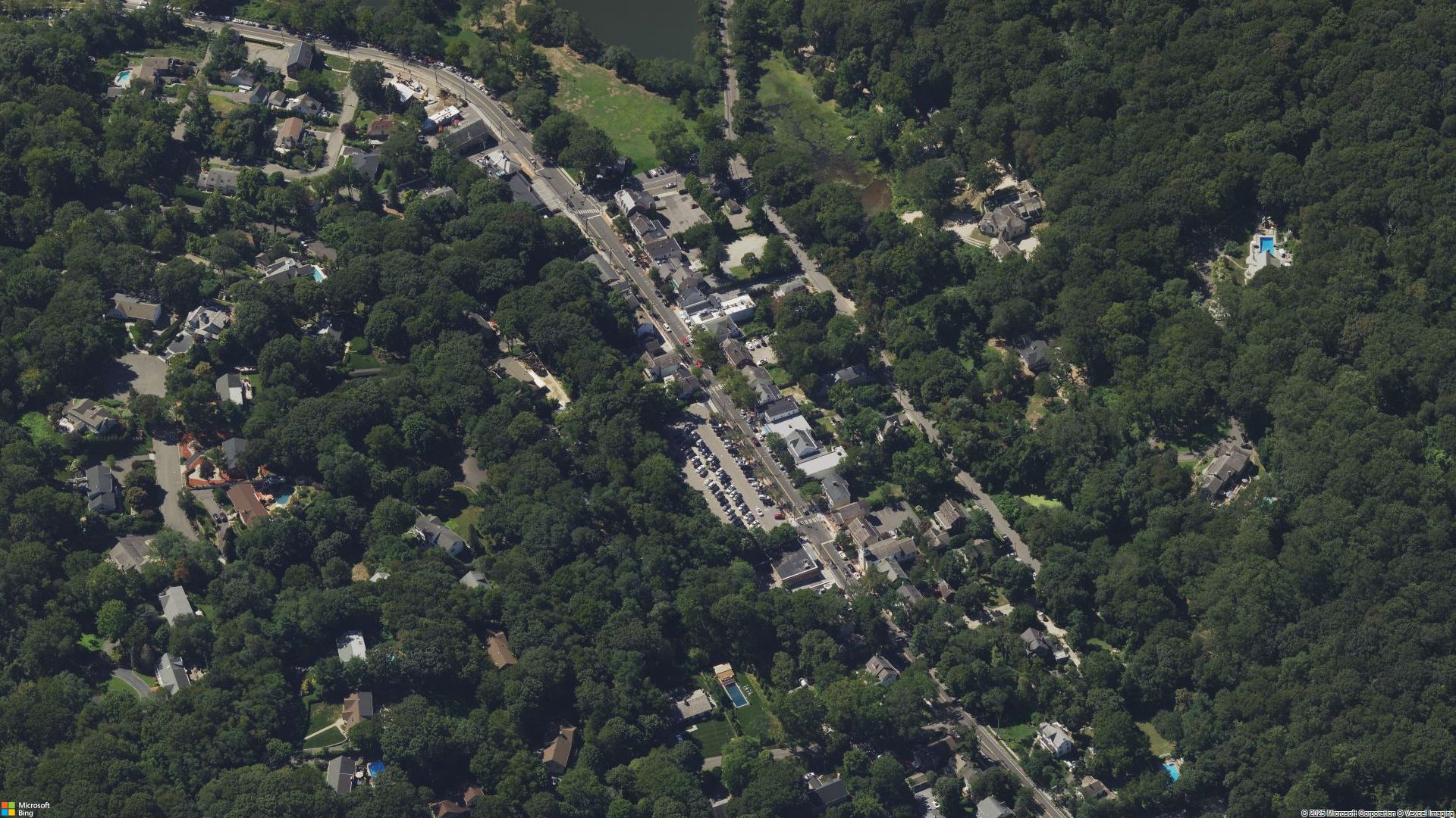 Overhead image of Cold Spring Harbor, NY.