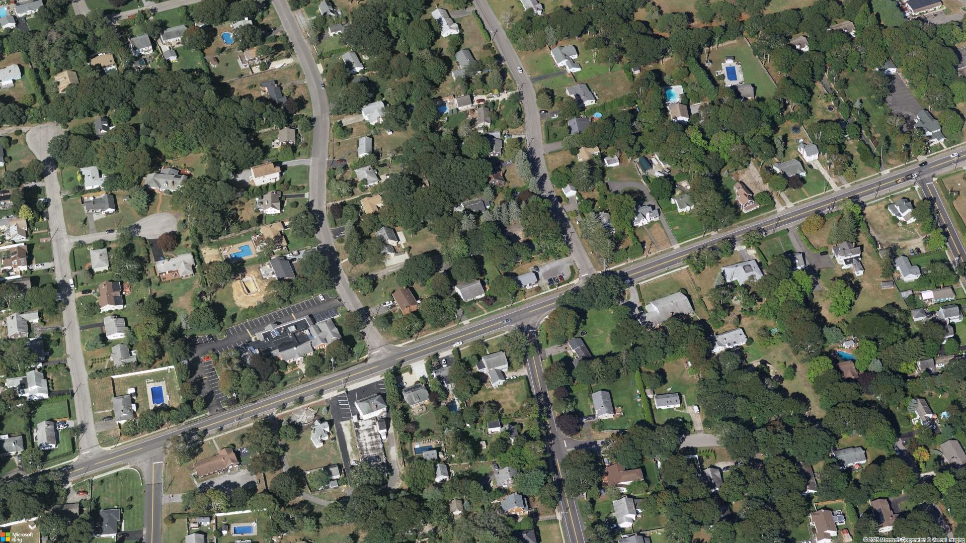 Overhead image of Hampton Bays, NY.