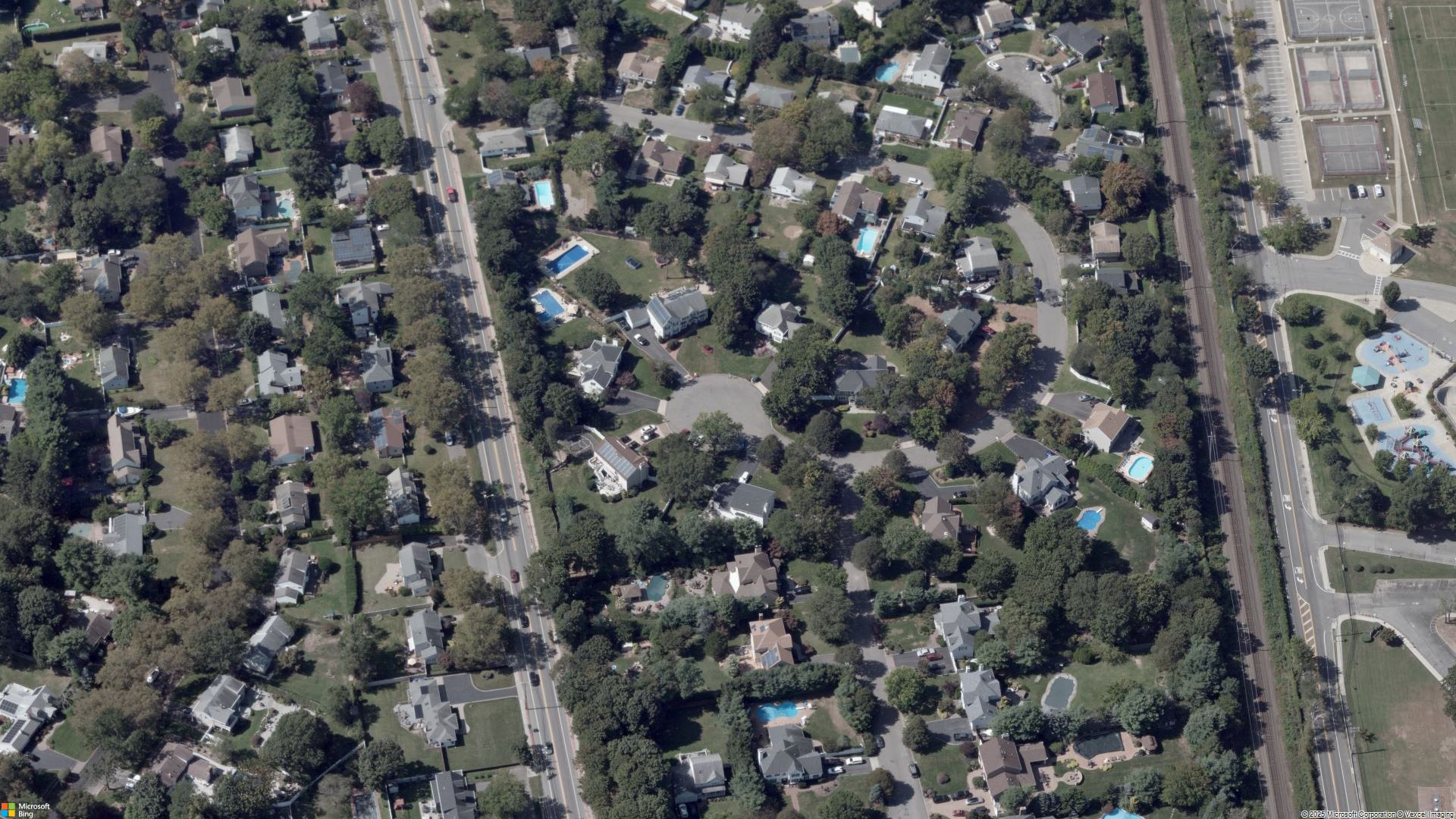 Overhead image of East Northport, NY.
