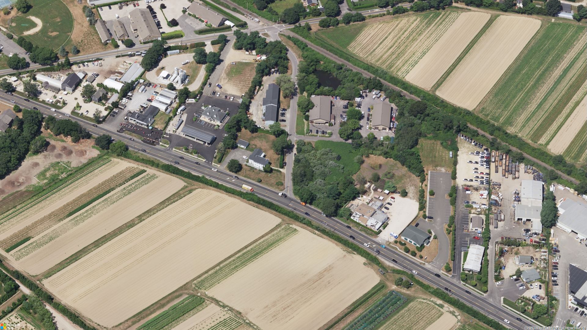Overhead image of Water Mill, NY.