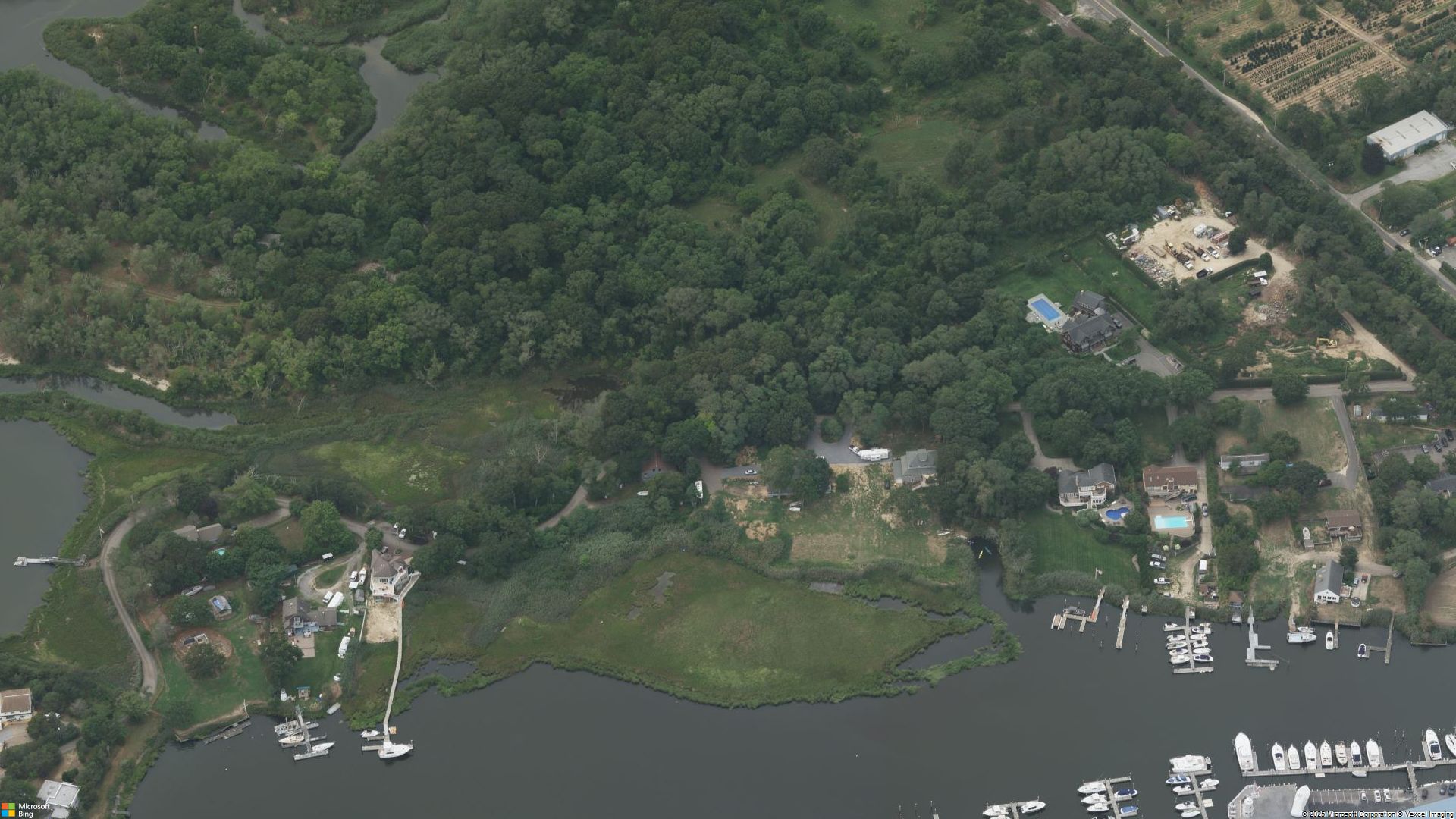 Overhead image of Aquebogue, NY.
