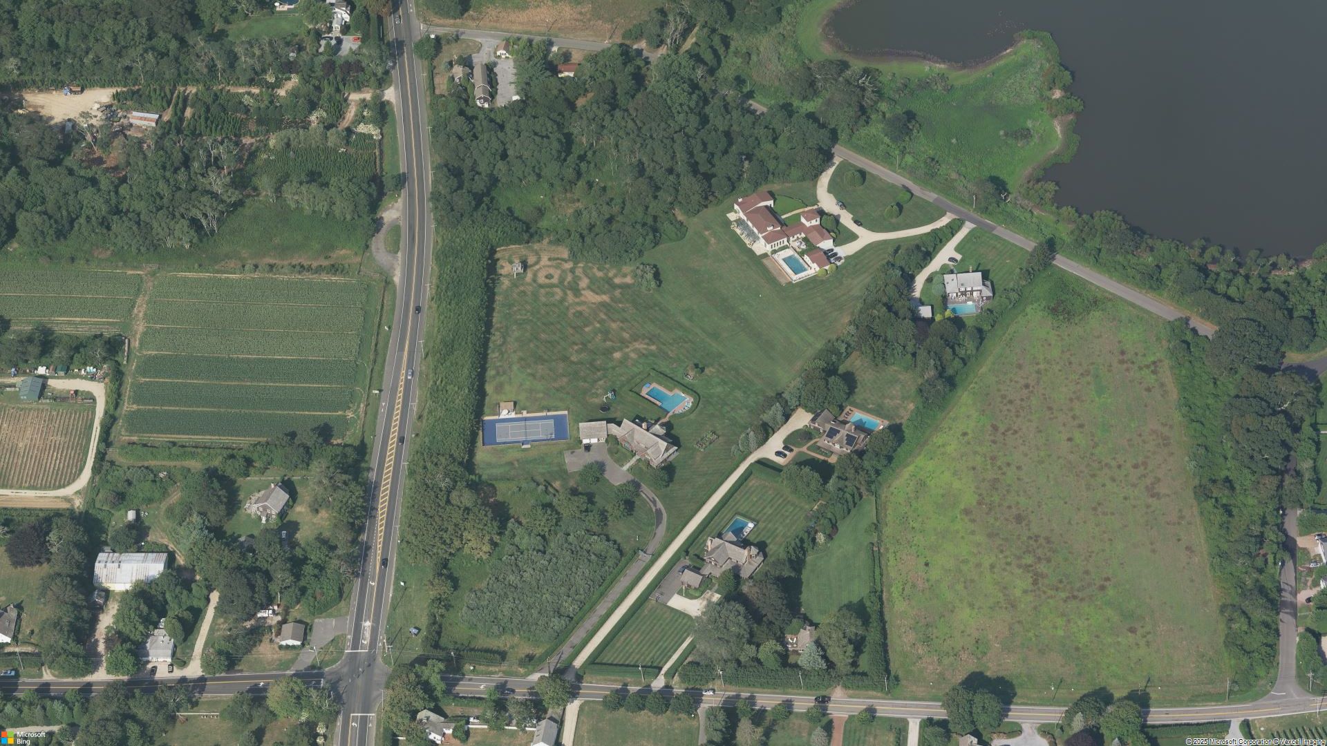 Overhead image of Sagaponack, NY.