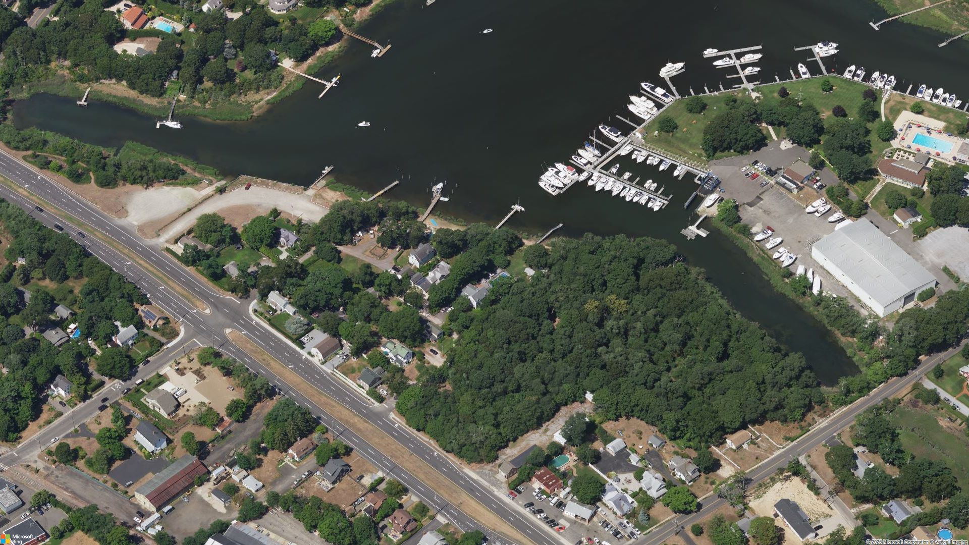 Overhead image of Mattituck, NY.