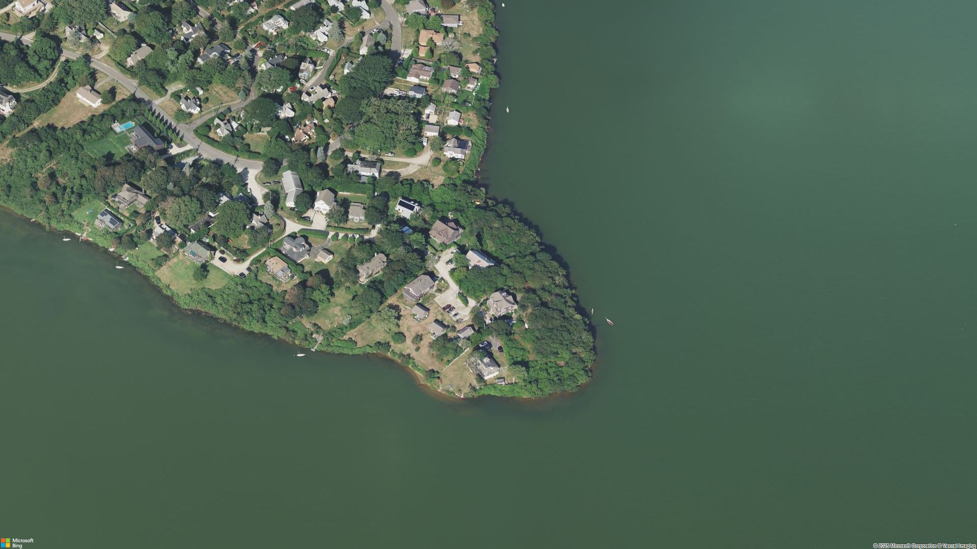Overhead image of Montauk, NY.