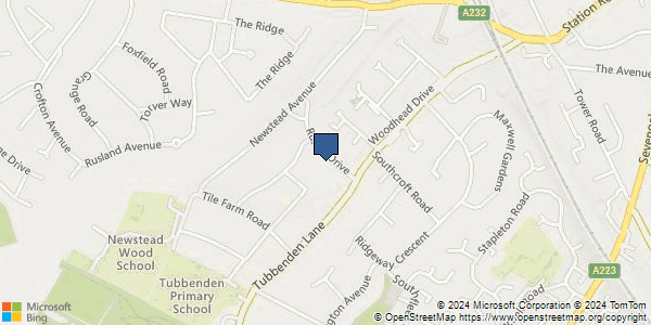 Bing Map of 13 Ruskin Drive, Orpington, BR6 9RP
