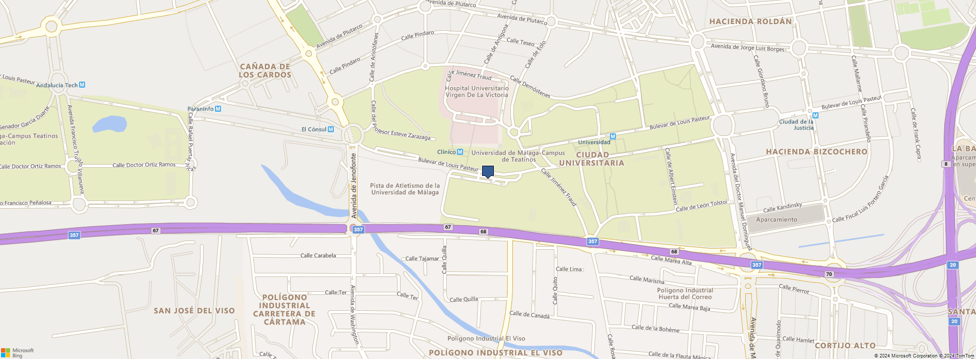 Bing Map of ETS Ingeniería Informática, Málaga