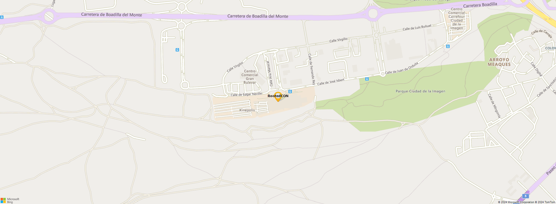 Bing Map of Kinepolis Ciudad de la Imágen, Madrid