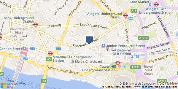 Bing Map of 50 Fenchurch St, London EC3M 3JY