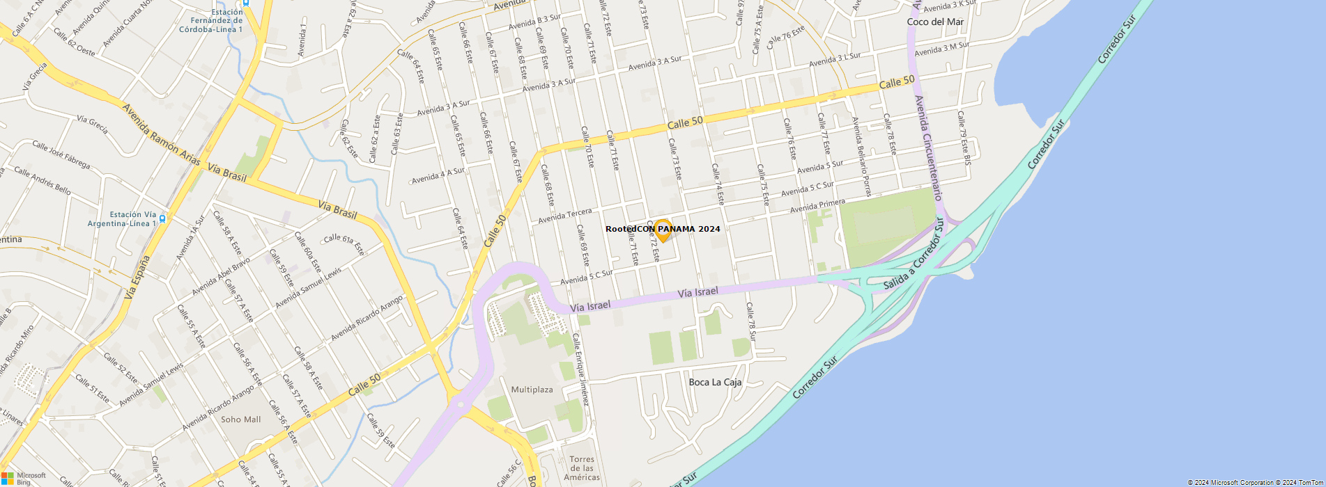 Bing Map of Sheraton Grand Panama
