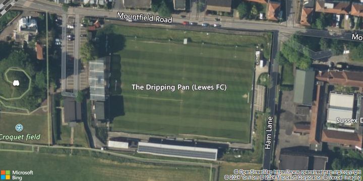An aerial photograph of The Dripping Pan in , .