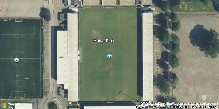 An aerial photograph of Huish Park in , .