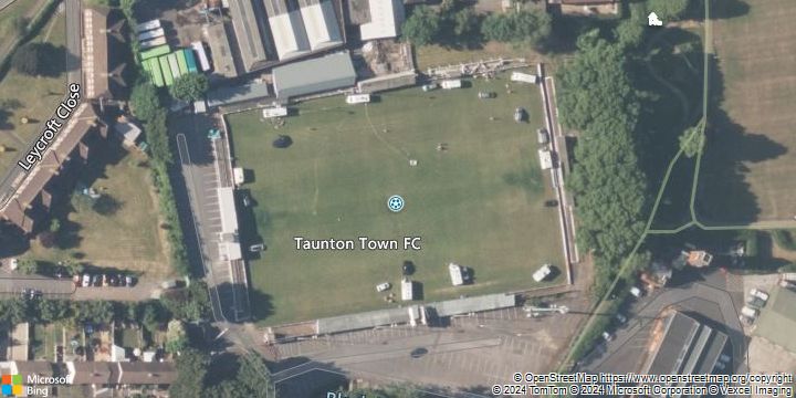 An aerial photograph of Cygnet Stadium in , .