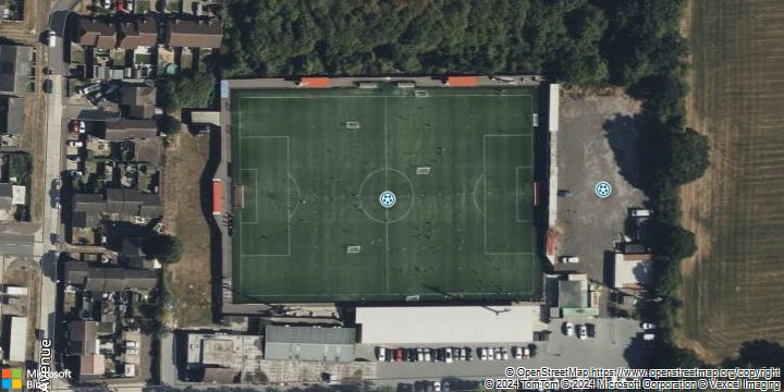 An aerial photograph of Len Salmon Stadium in , .
