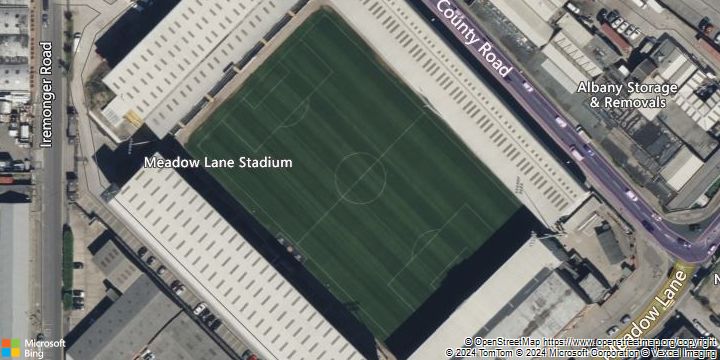An aerial photograph of Meadow Lane in , .