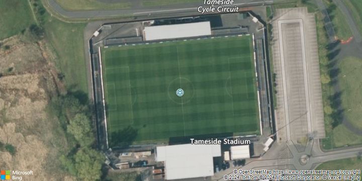 An aerial photograph of Tameside Stadium in , .