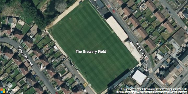 An aerial photograph of Brewery Field in , .