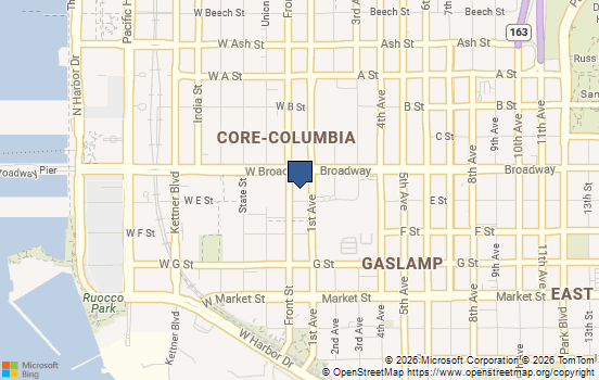Mappa di 101 W Broadway, #1420, San Diego, CA 92101, US