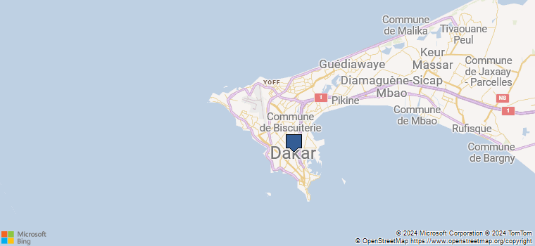 Carte de   Dakar,   SN