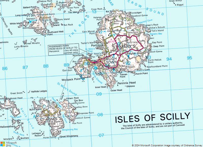 OS map of part of the Isles of Scilly