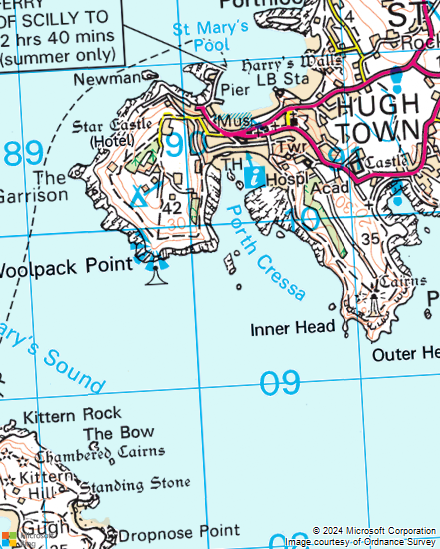 Chart (left) and OS Map (right)